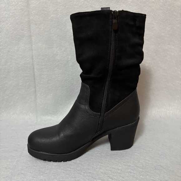 Dream Pairs Women's Black Chunky Heal Mid calf Boot US8.5 - Picture 6 of 11